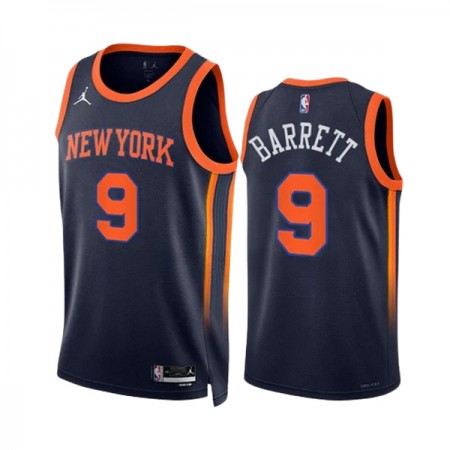 Camiseta Hombre NBA New York Knicks RJ Barrett 9 2022-23 Jordan Statement Edition Navy Swingman